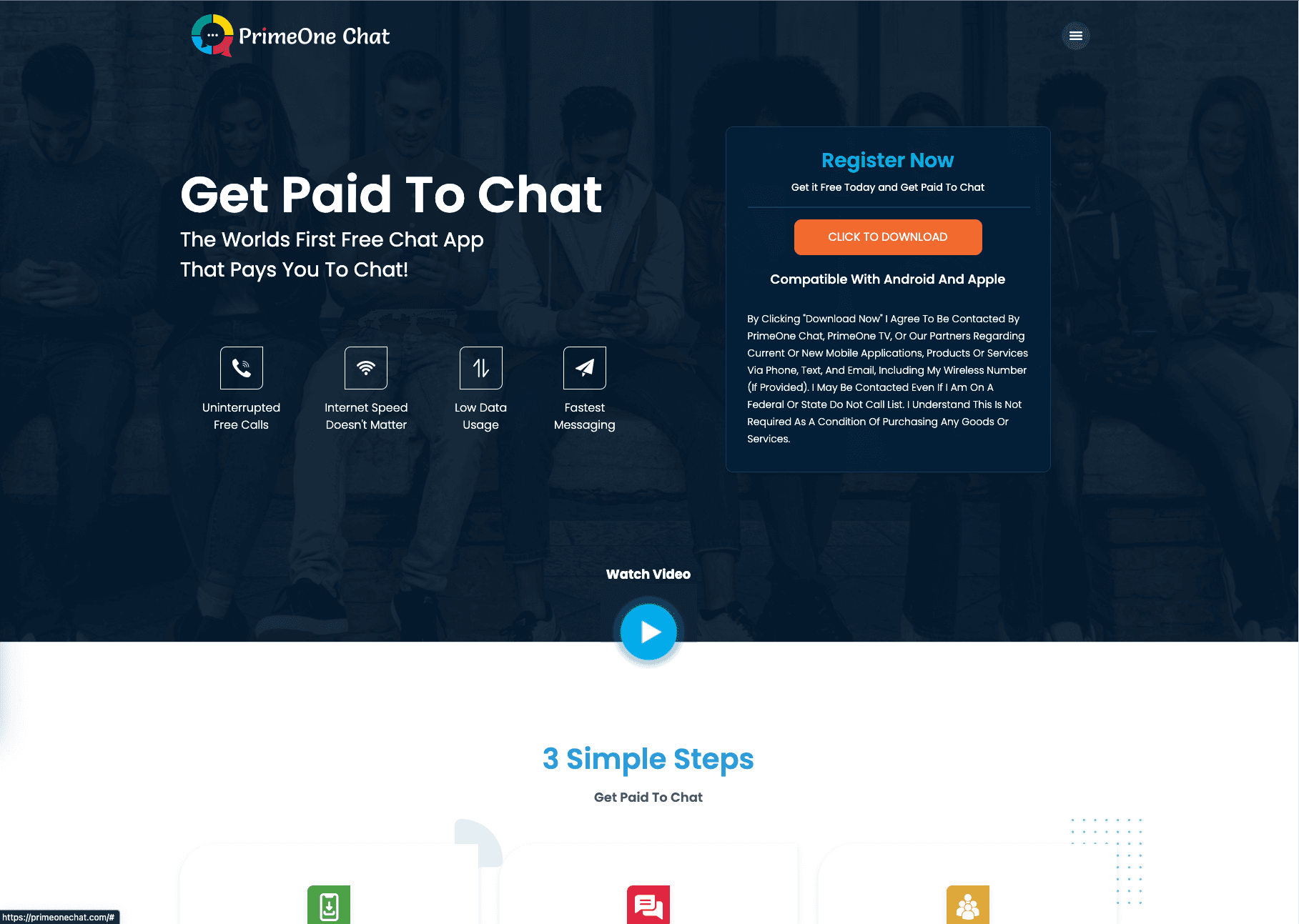 Primeone Chat project screenshot